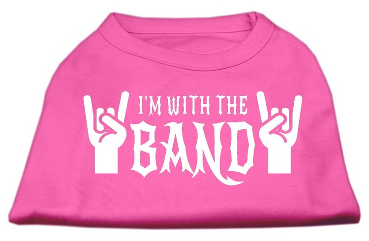 With the Band Screen Print Shirt Bright Pink Med